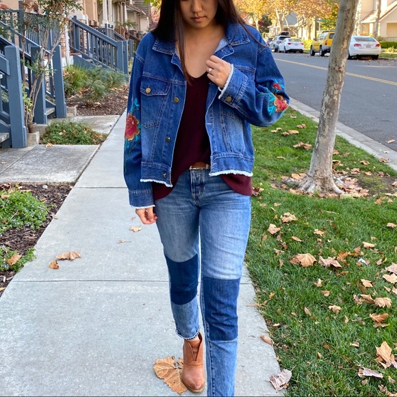 Embroidered Dolman Denim Jacket - Picture 5 of 10